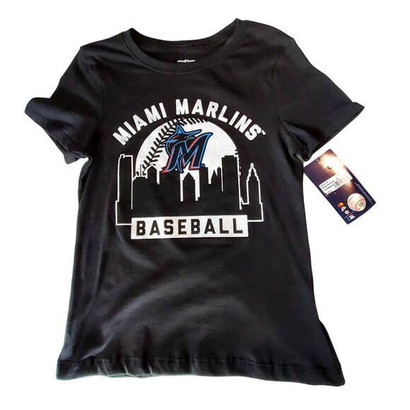 Majestic Other - Miami Marlins Baseball City Skyline Graphic Tee 100% Cotton Short Sleeve Shirt M
